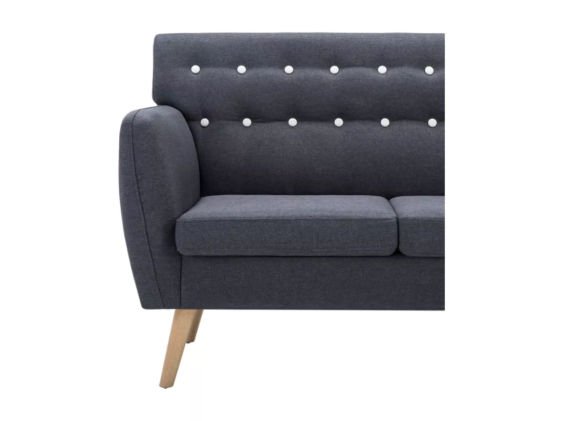 Canapé à 3 places Revêtement en tissu 172x70x82 cm Gris foncé