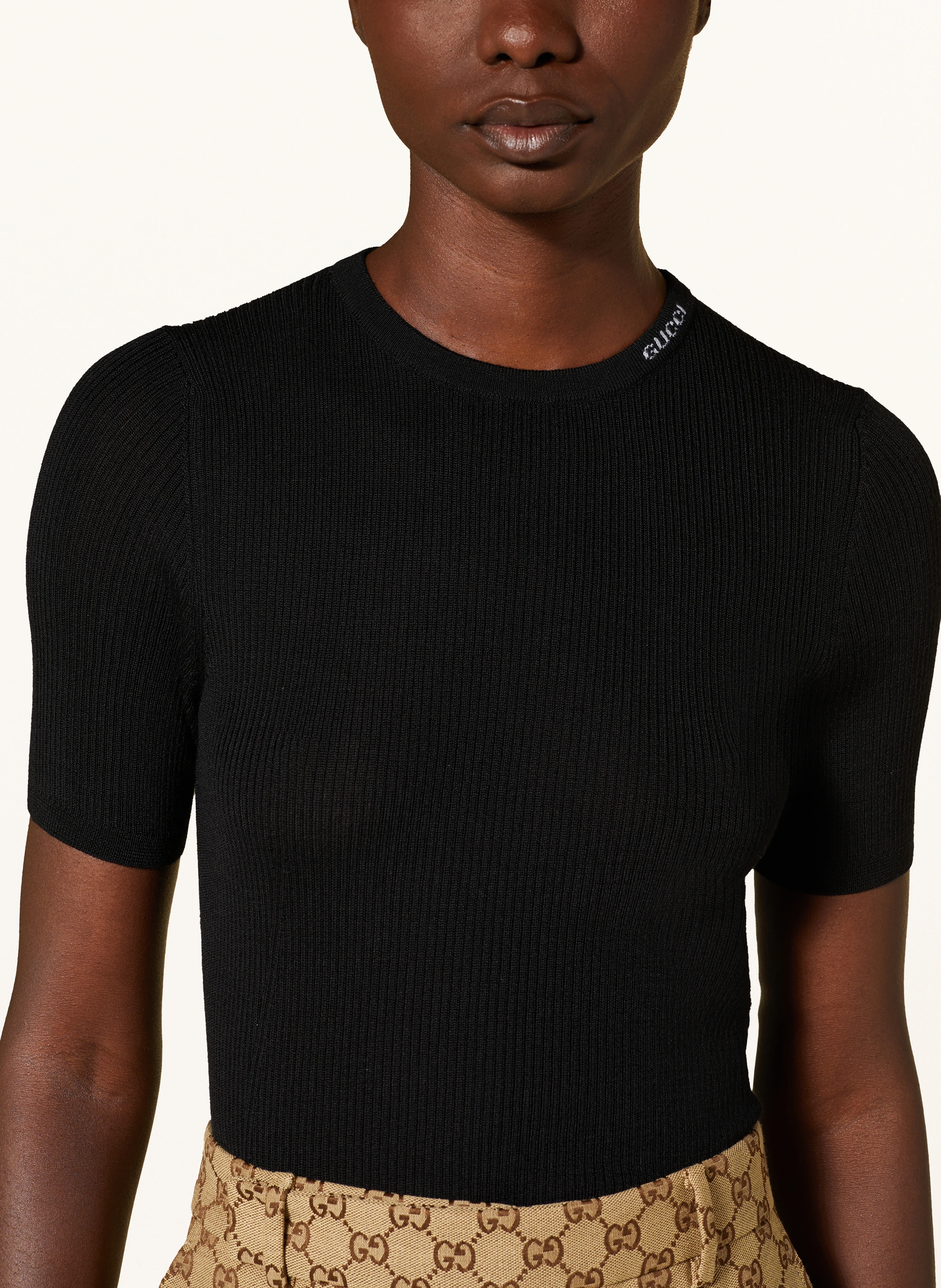 GUCCI Cropped-Strickshirt mit Seide