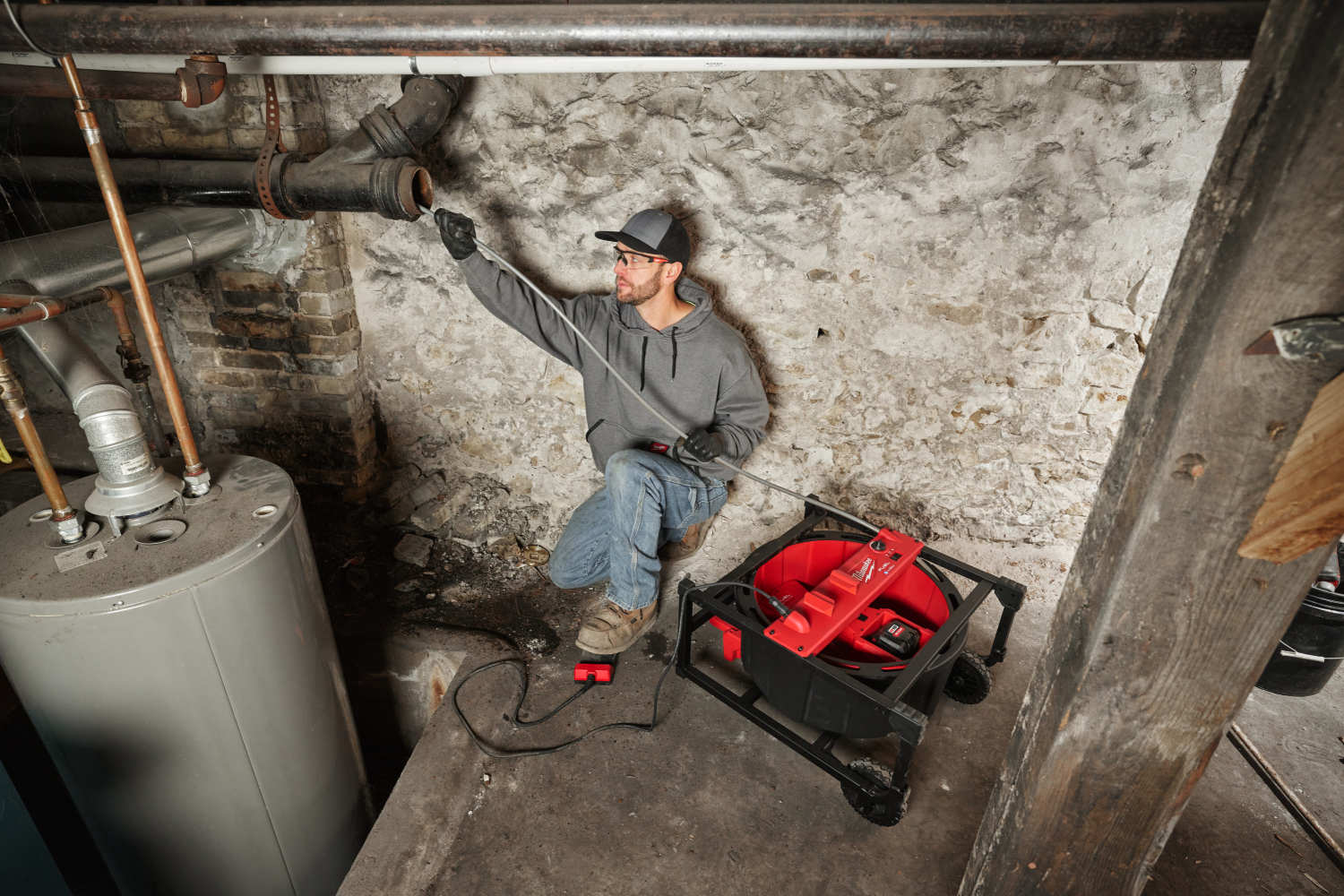 Milwaukee M18 HSFM-122 18V Li-ion accu hoge snelheid rioolreinigingsmachine set (1x 12.0Ah accu)