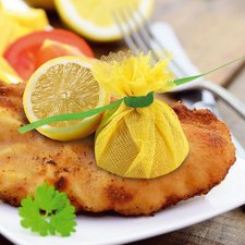 Lemon wrap, avec cravate verte, jaune