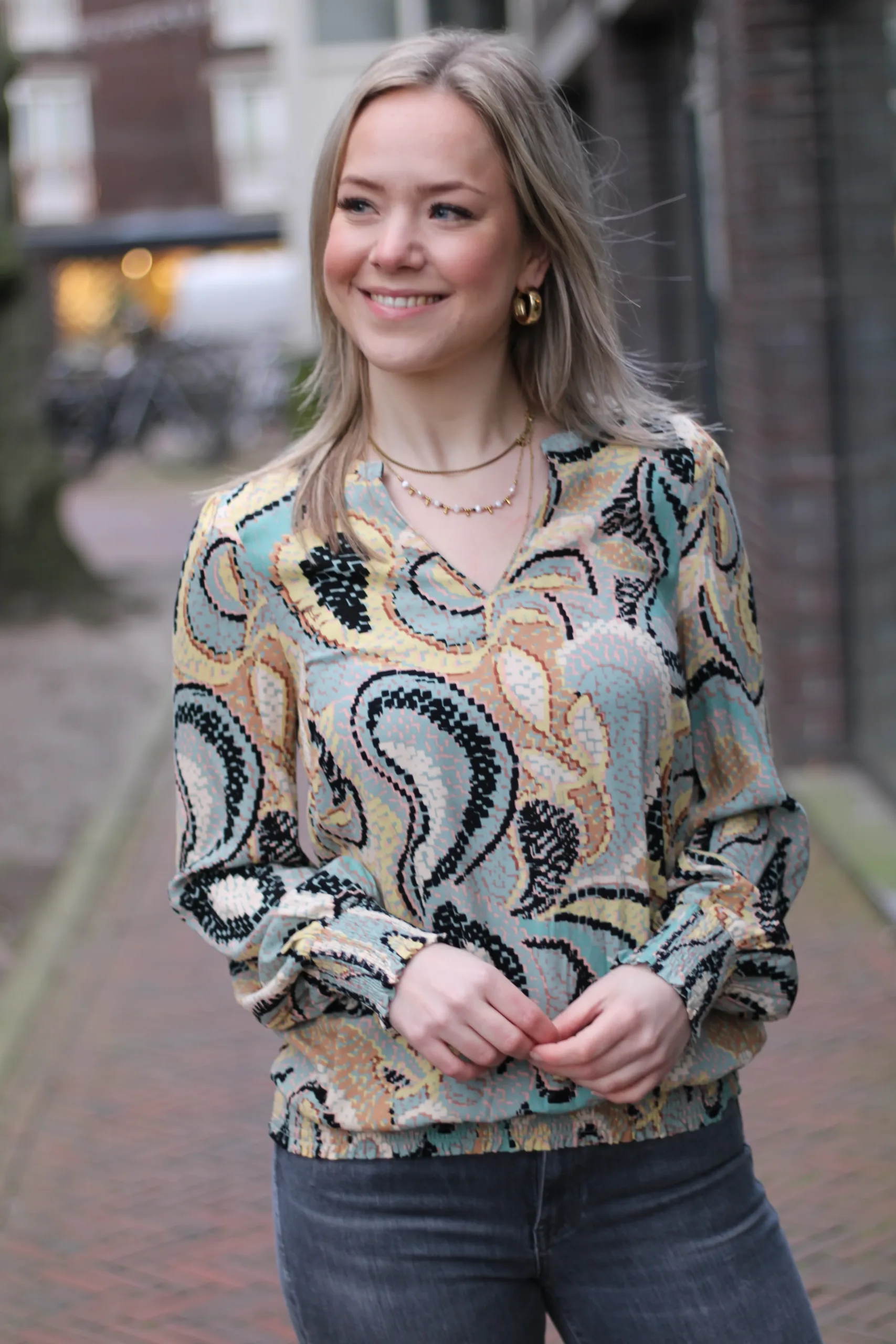 Culture - Bobbie Longsleeve Blouse - Green Milieu