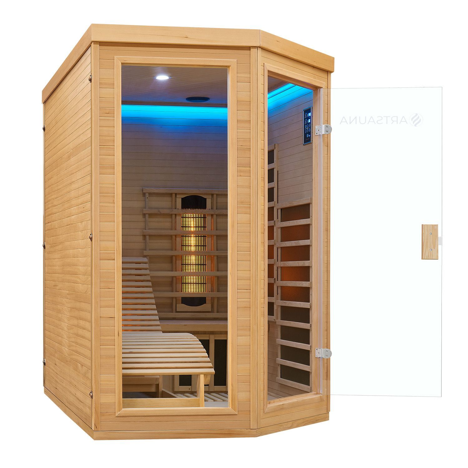 Artsauna Infrarotkabine Wärmekabine Kolding mit Triplex-Heizsystem & Hemlockholz