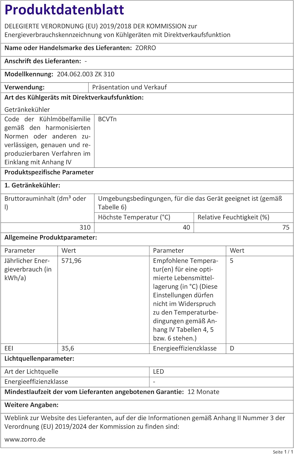 ZORRO - Getränkekühlschrank ZK 310 Liter - weiß/schwarz - Flaschenkühlschrank - Kühlschrank mit Glastüre - Gastro Getränkekühler - Partykühlschrank