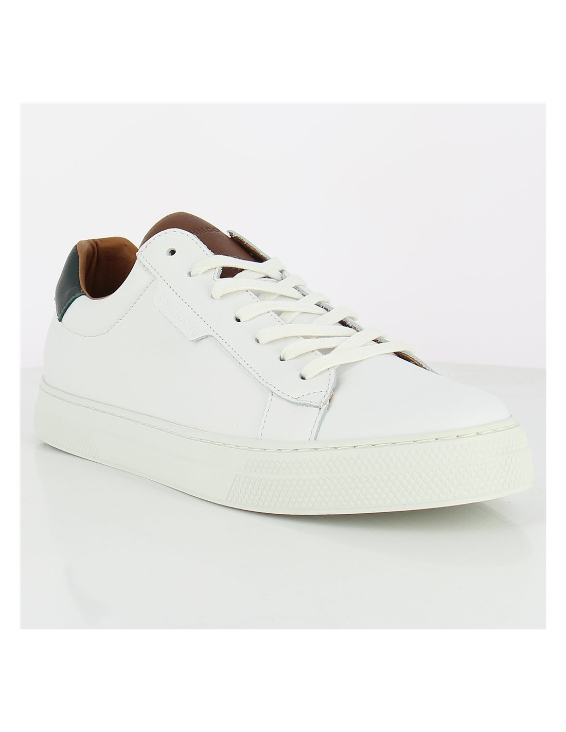 schmoove baskets de ville homme spark clay cuir blanc/noir