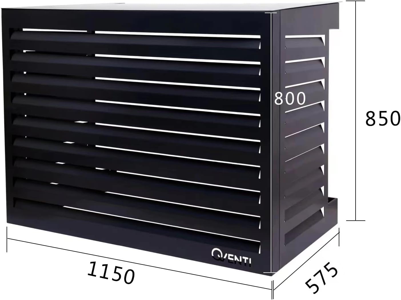Abdeckung für Klimaanlage - Anthrazit/Grau - Aluminium - Schutzgitter - Verkleidung - Einfache Montage - Größe M - Außenmaße (LxBxH): 115 x 57,5 x 85 cm