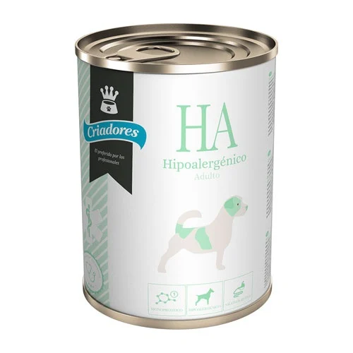 Lata hipoalergênica para cães adultos da marca Breeders Dietetic.
