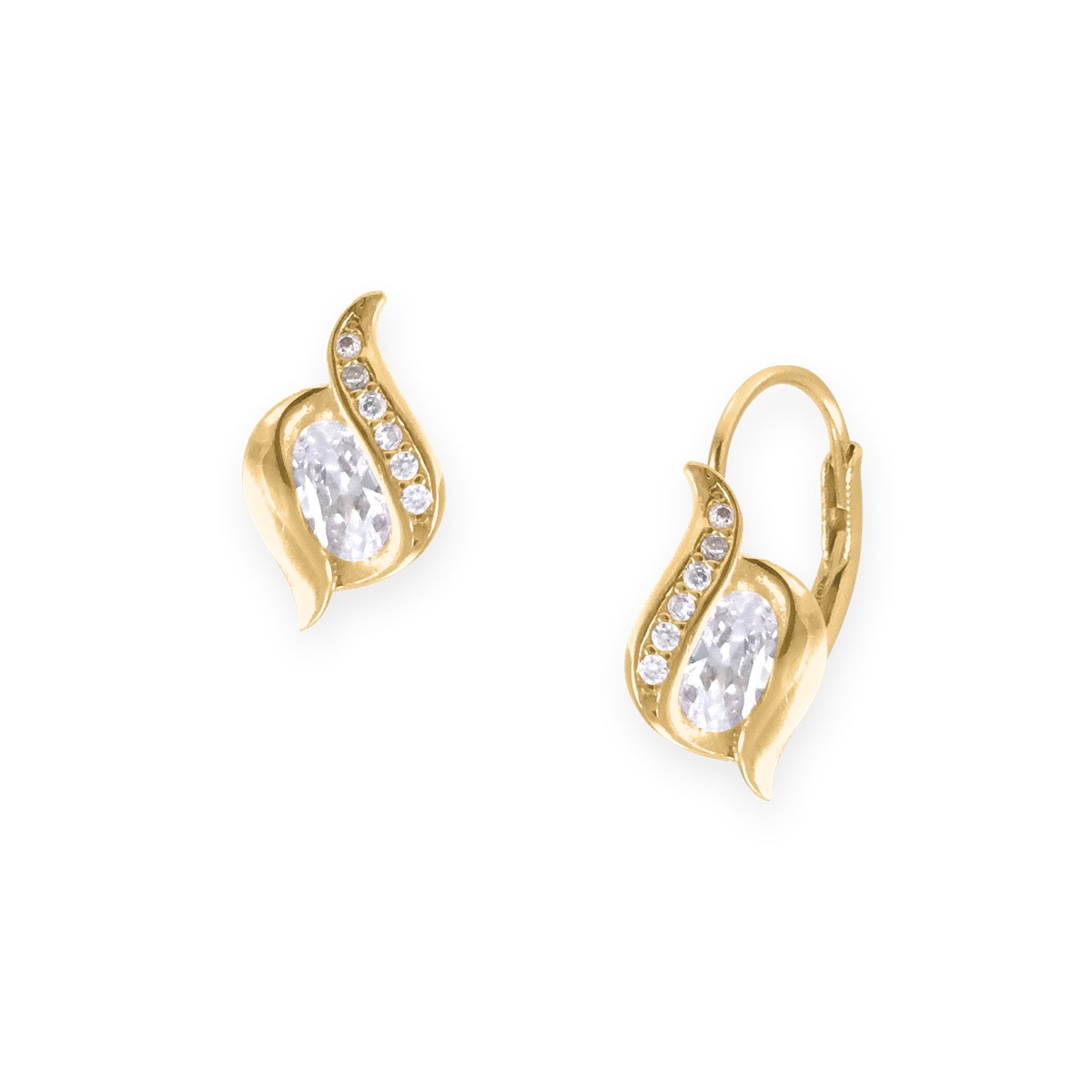 Boucles d'oreilles plaquées or avec oxydes de zirconium