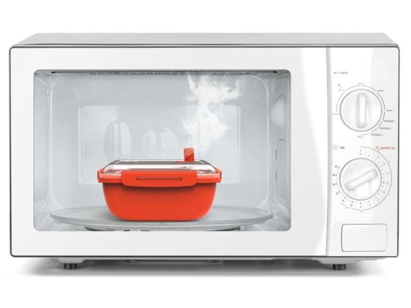 Rotho Mikrowellendose Memory Microwave 1.7 l, Rot Aufbewahrungsbehälter für die Mikrowelle
