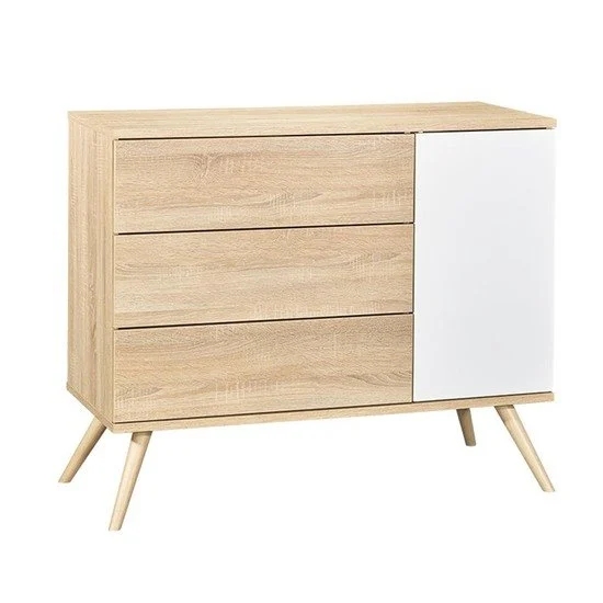 Seventies commode 1 porte 3 tiroirs    Chêne doré        de               Sauthon Baby's Sweet Home