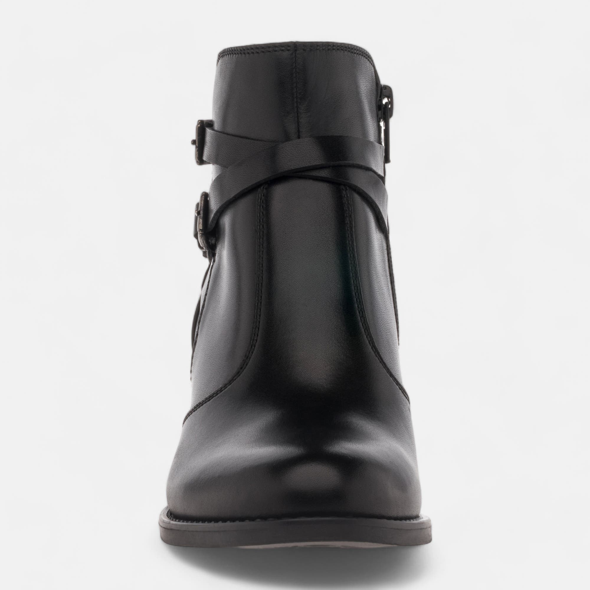 Bottines à talon Femme en cuir noir
