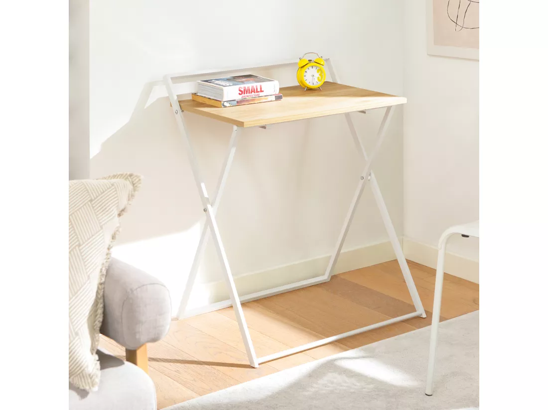 Bureau Pliant pour Petits Espaces, Bureau d'Ordinateur Table d’Etude Bureau Portable, FWT88-WN