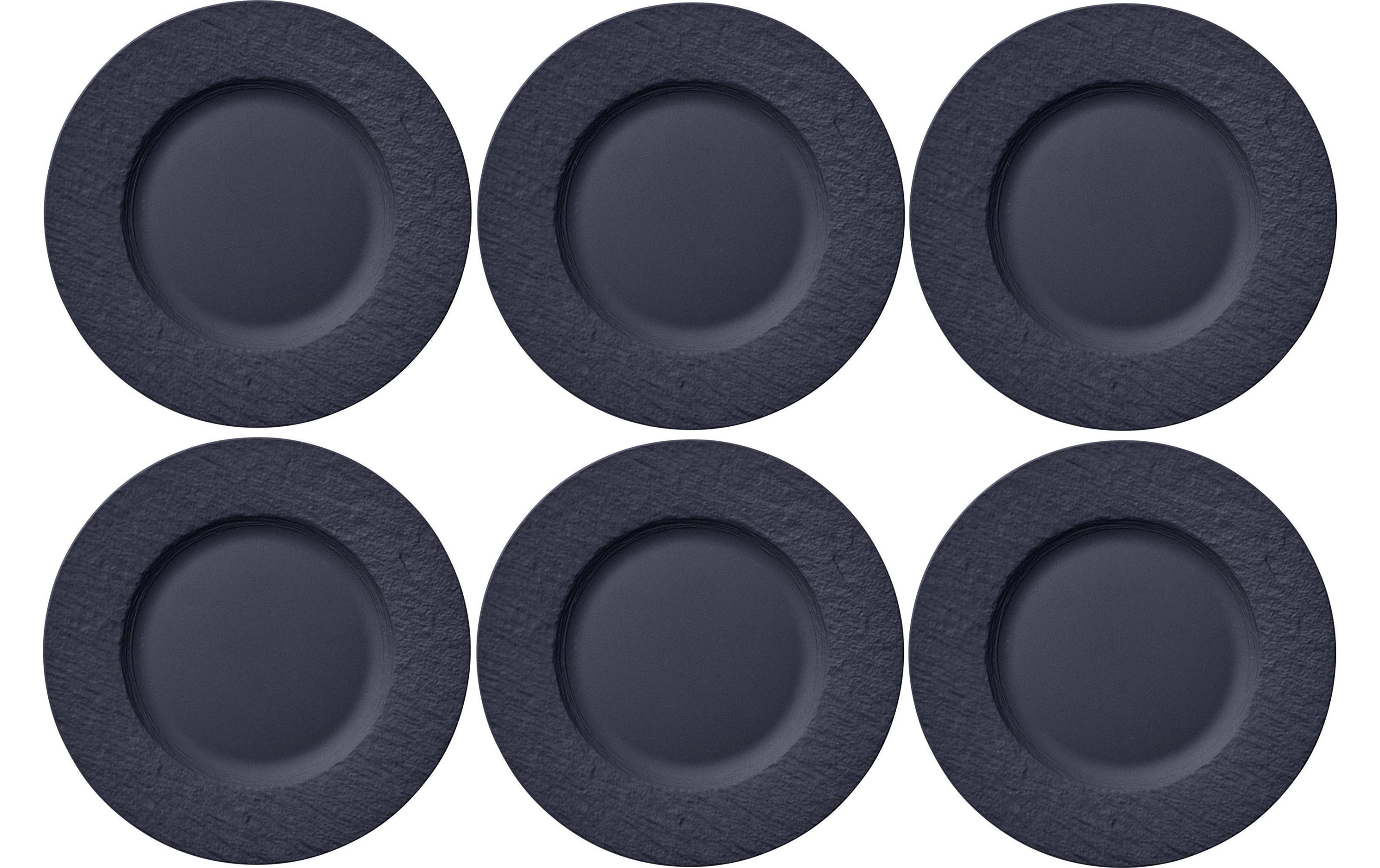 Frühstücks- & Dessertteller Manufacture Rock Schwarz<br>Sechs Teller, Ø 22 cm
