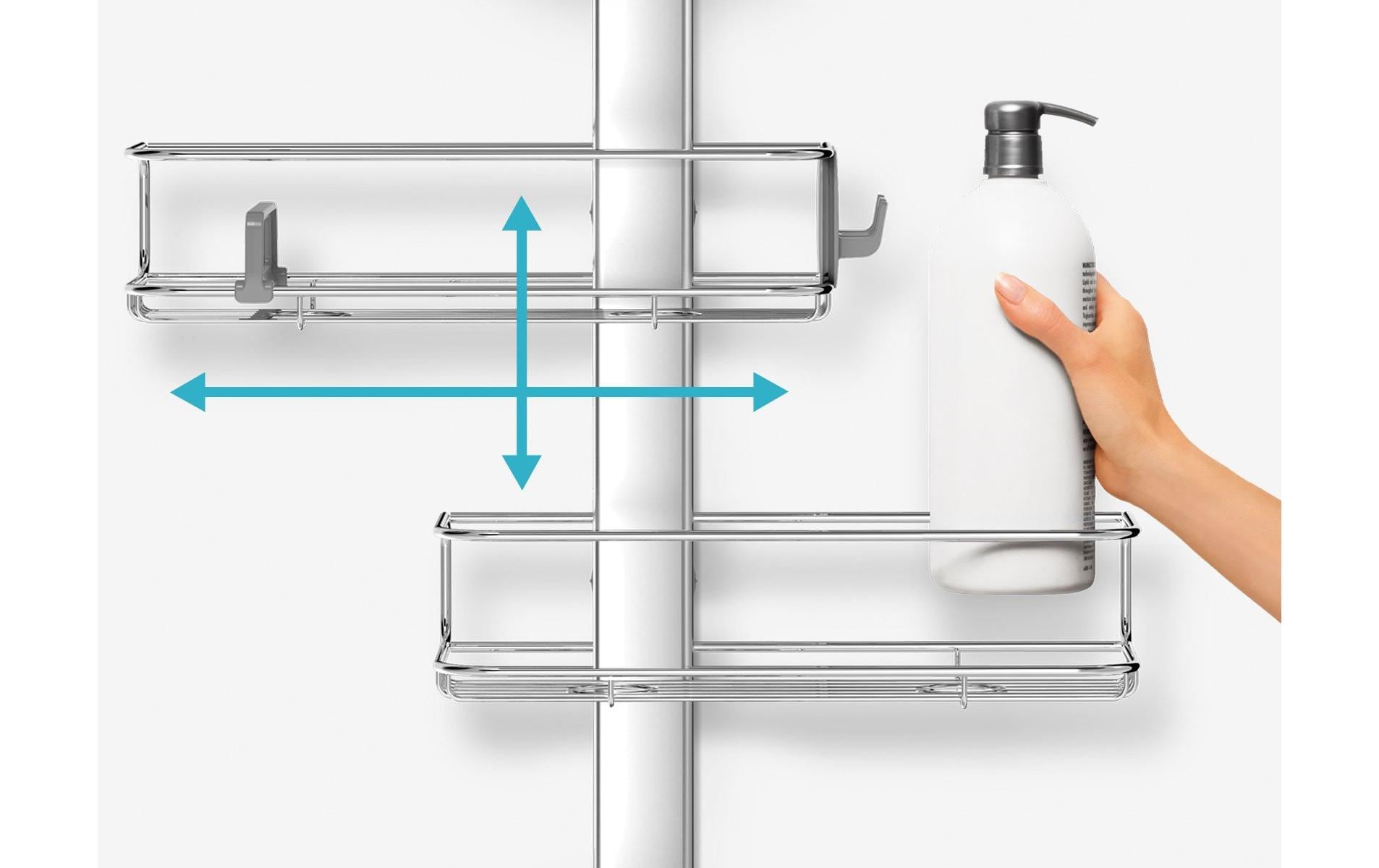 Duschmittelhalter Shower Caddy 70 - 100 cm, SilberUtensilienhalter für die Duschbrause