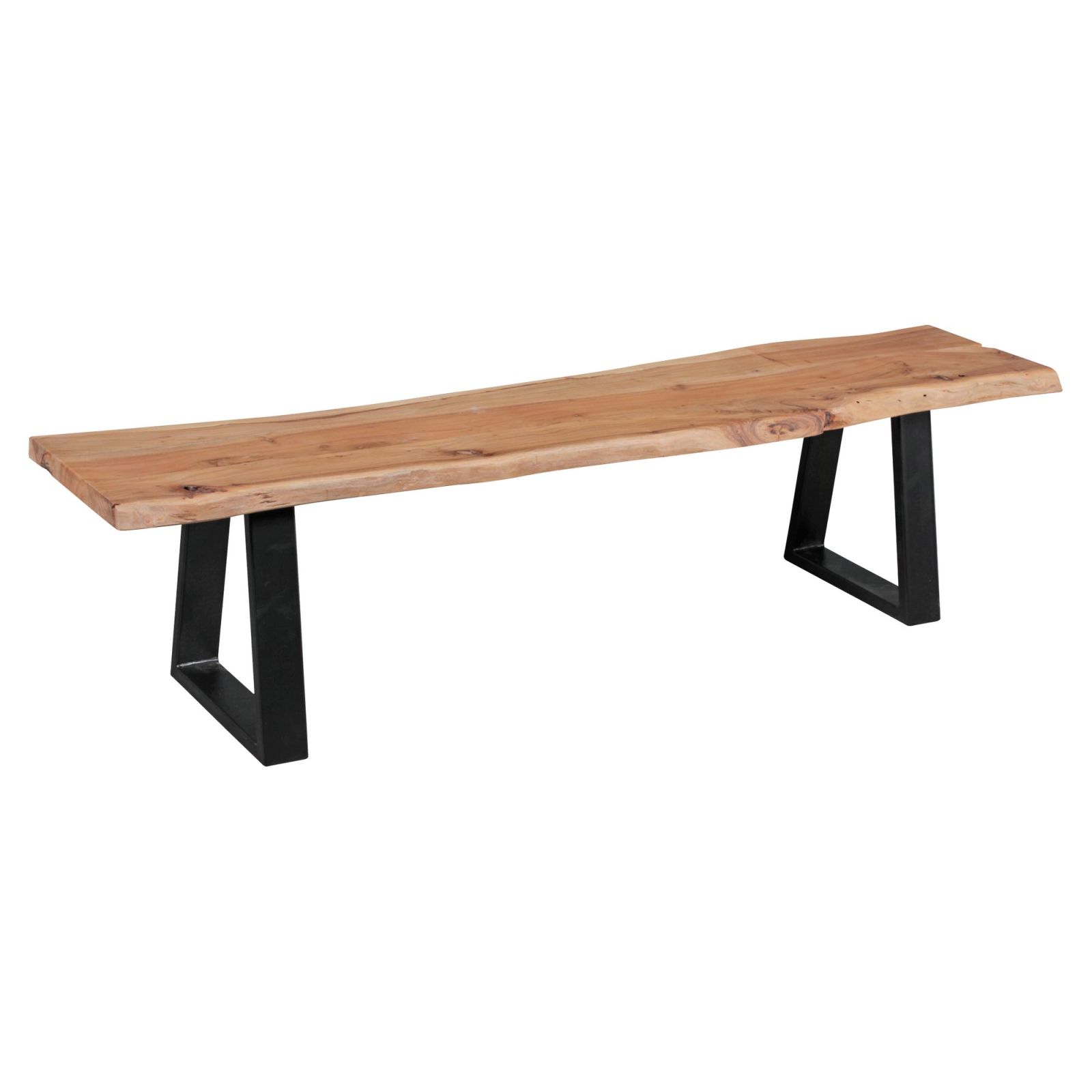Sitzbank - Akazie-schwarz matt - Massivholz - 180 cm