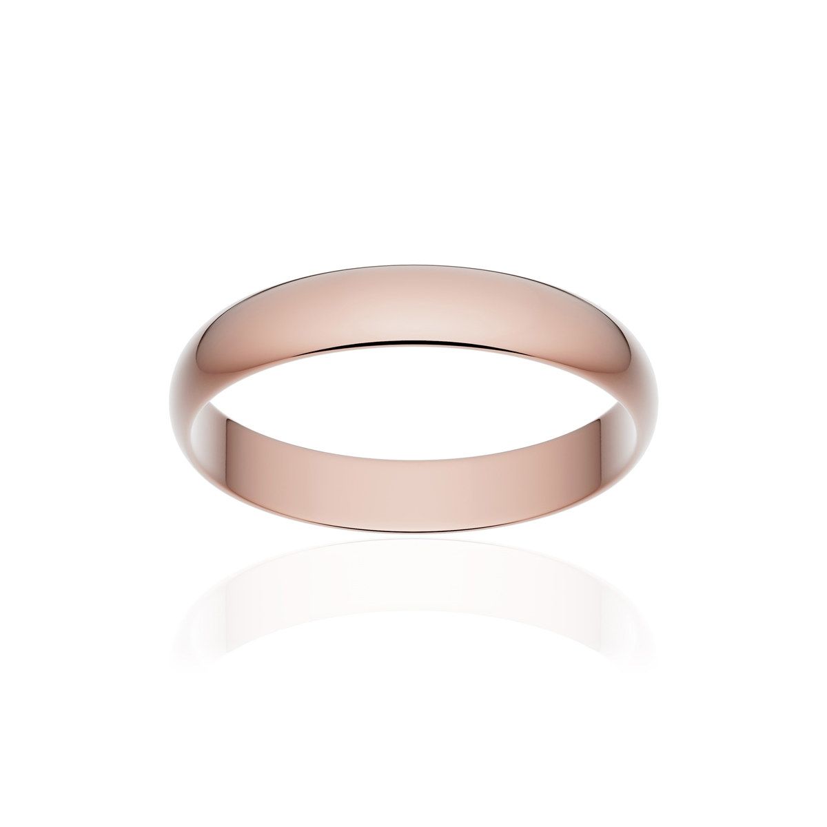 Alliance or 750 rose poli ruban 3,5mm