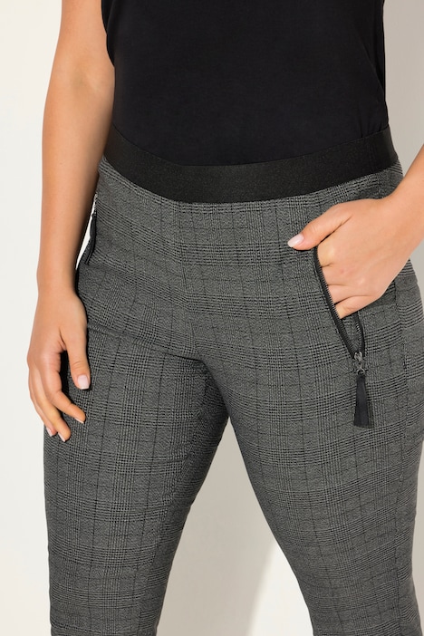 Karohose, konisches Bein, Elastikbund, Zipptaschen