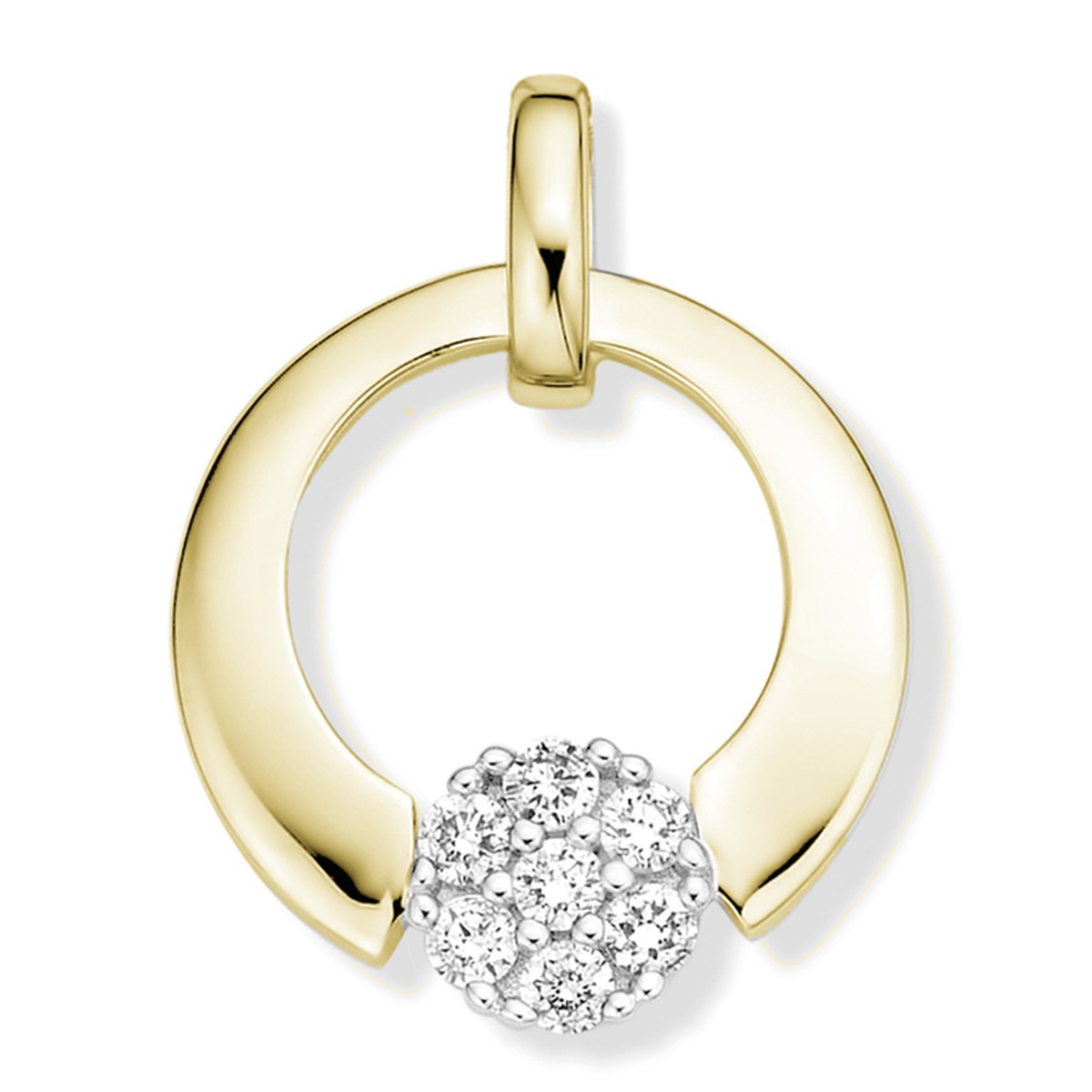 Pendentif Brillaxis cercle or jaune diamants