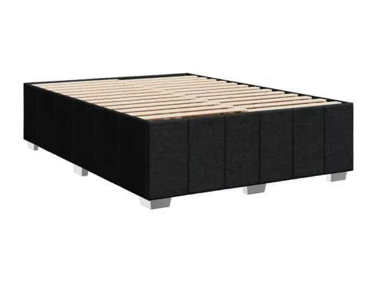 Sommier à lattes de lit avec matelas Noir 140x190 cm Tissu