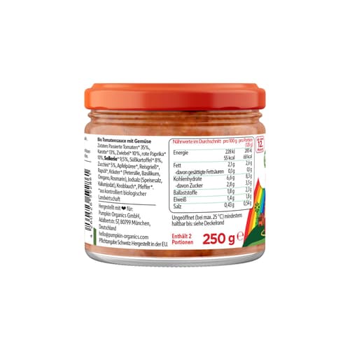 Pumpkin Organics BIO Tomaten Gemüse Sauce