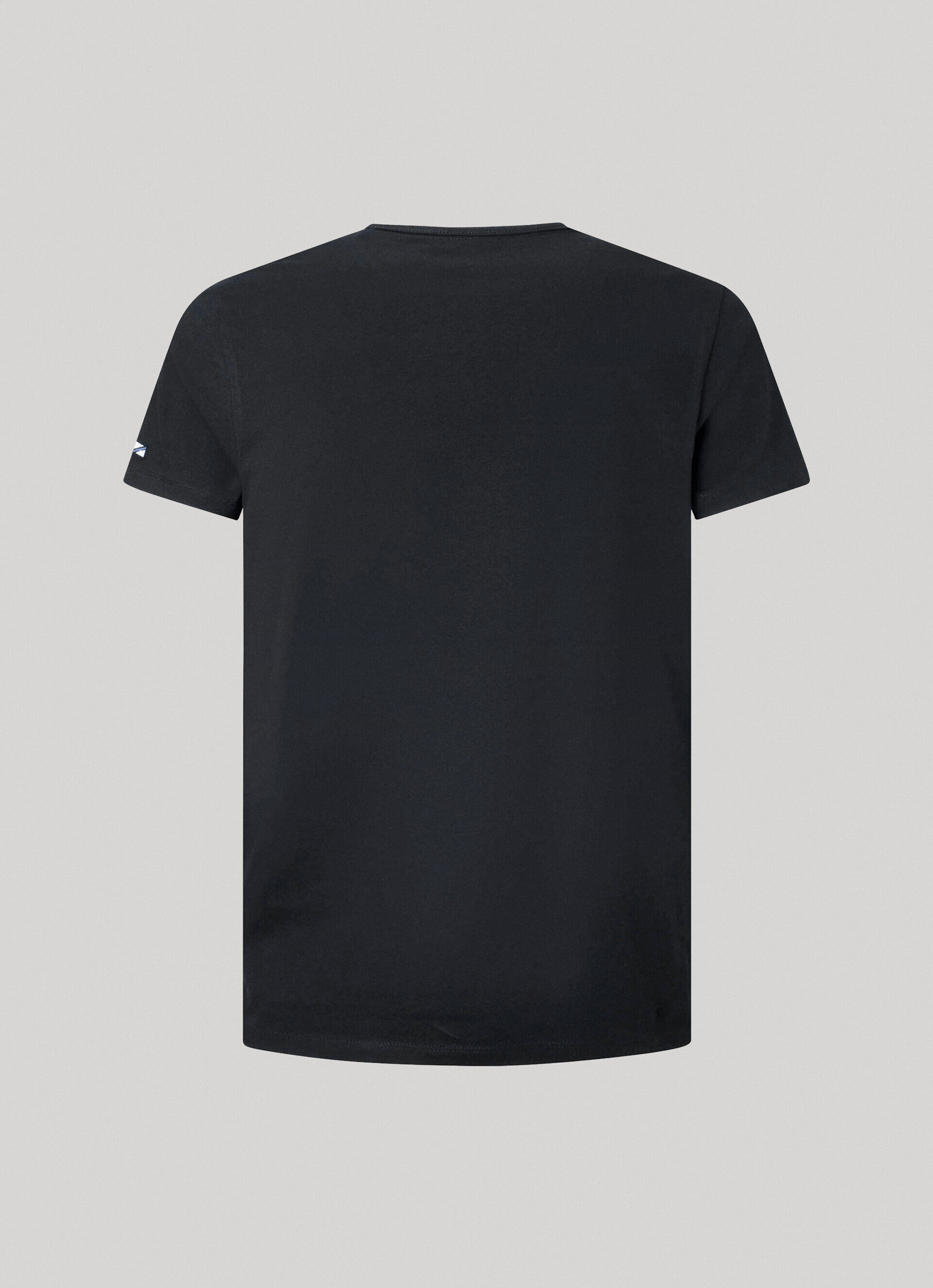 Camiseta de algodão com logotipo estampado - preta