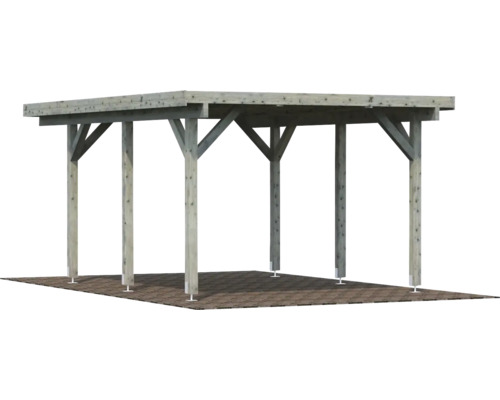 Enkele carport Palmako Karl 11,7 m² 360x512 cm grijs gegrond