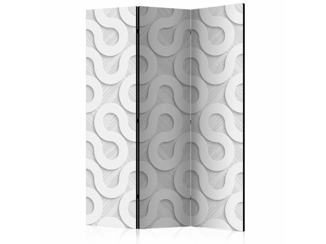 Paravent Design Moderne avec Spirales Grises 3 Panneaux