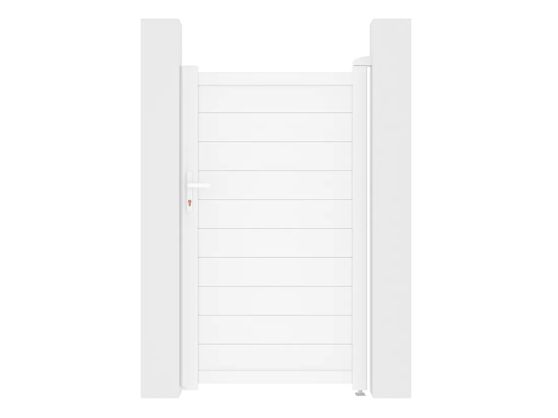 Portillon battant aluminium plein L103 x H181 cm blanc - NAZARIO