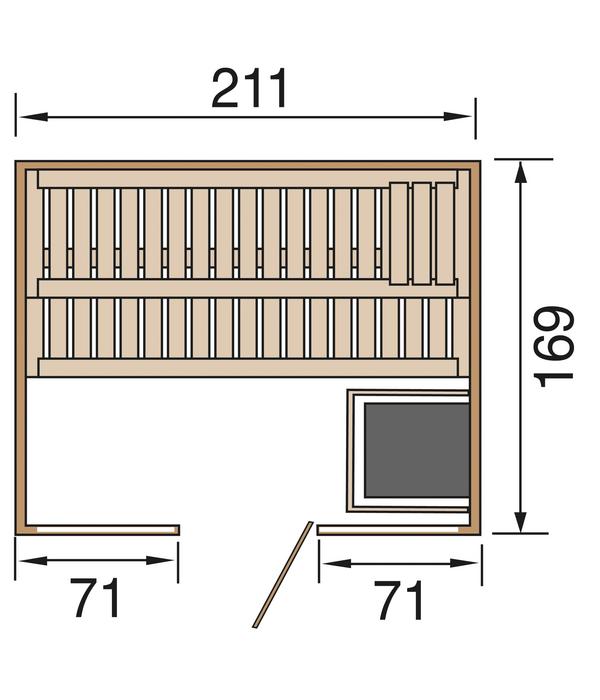 Weka Sauna Kemi Panorama mit Glastür, inkl.