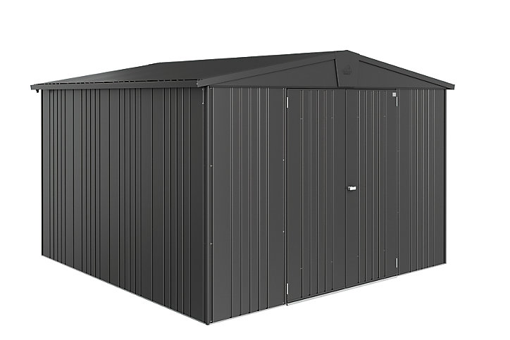 Abri de jardin double porte Biohort Europa T7 en métal coloris gris foncé métallique ép.0,53 mm surface extérieure 9,48 m²