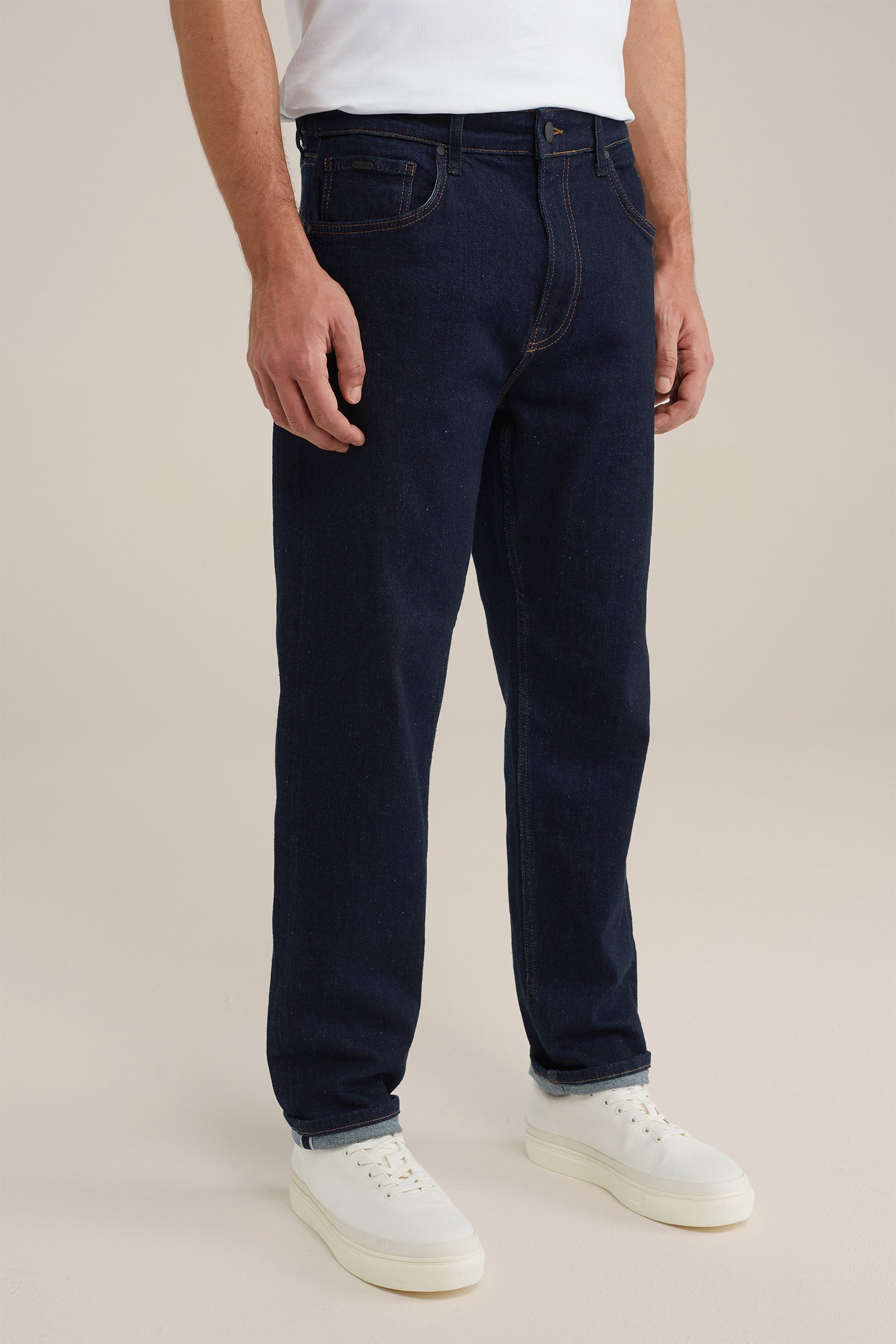 tapered fit selvedge jeans Van Gils Donkerblauw