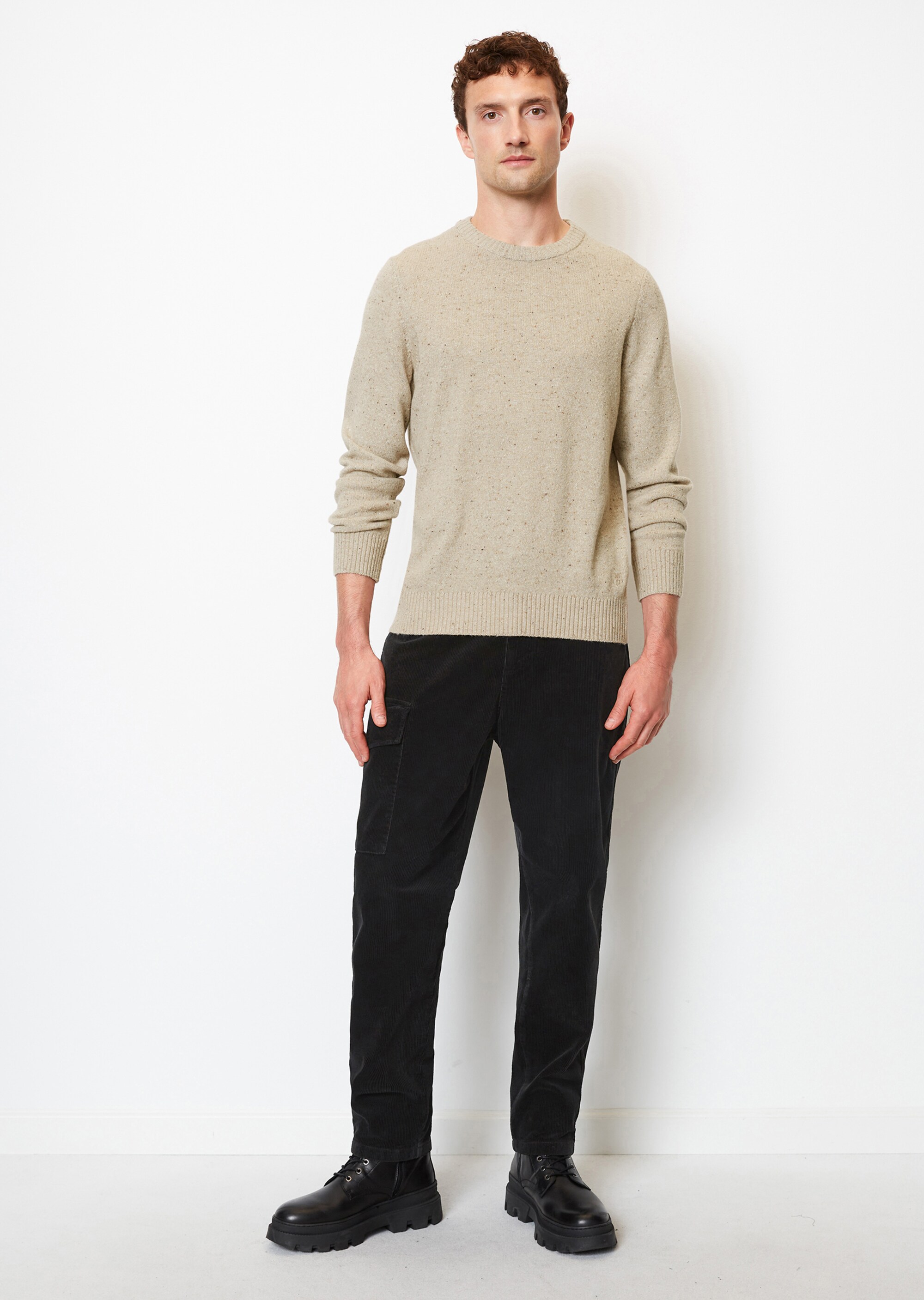 Pullover regular aus gesprenkeltem Tweedgarn