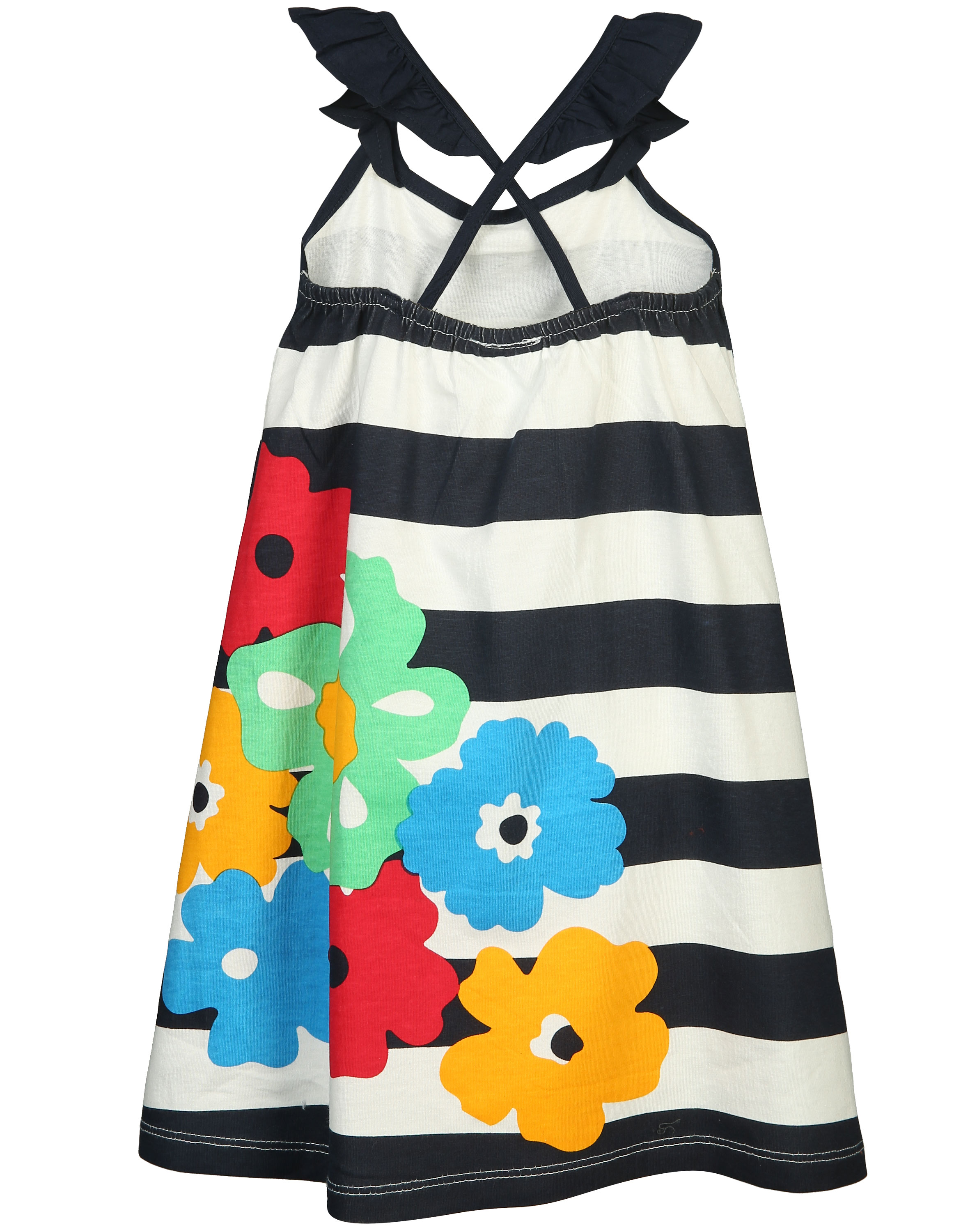 Trägerkleid STRIPES & FLOWERS in offwhite/bunt