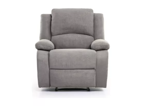 Fauteuil Relaxation 1 place Microfibre Grise Léo - L88 x 93 x 96cm - Loungitude