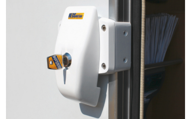 HEOSafe Door Frame Lock Zusatzschloss mit Befestigungsplatte für die Montage an Türrahmen, Serviceklappen und Heckgaragen