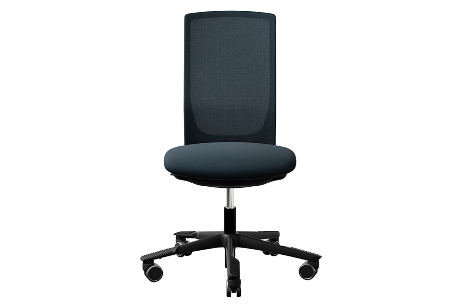 Futu mesh 1102-S kontorstol Futuknit meshtekstil Dusk med sort kryssfot i plast, standard høyde og myke trinser.