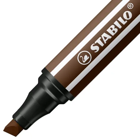 Premium-Filzstift mit dicker Keilspitze - STABILO Pen 68 MAX - Einzelstift - braun