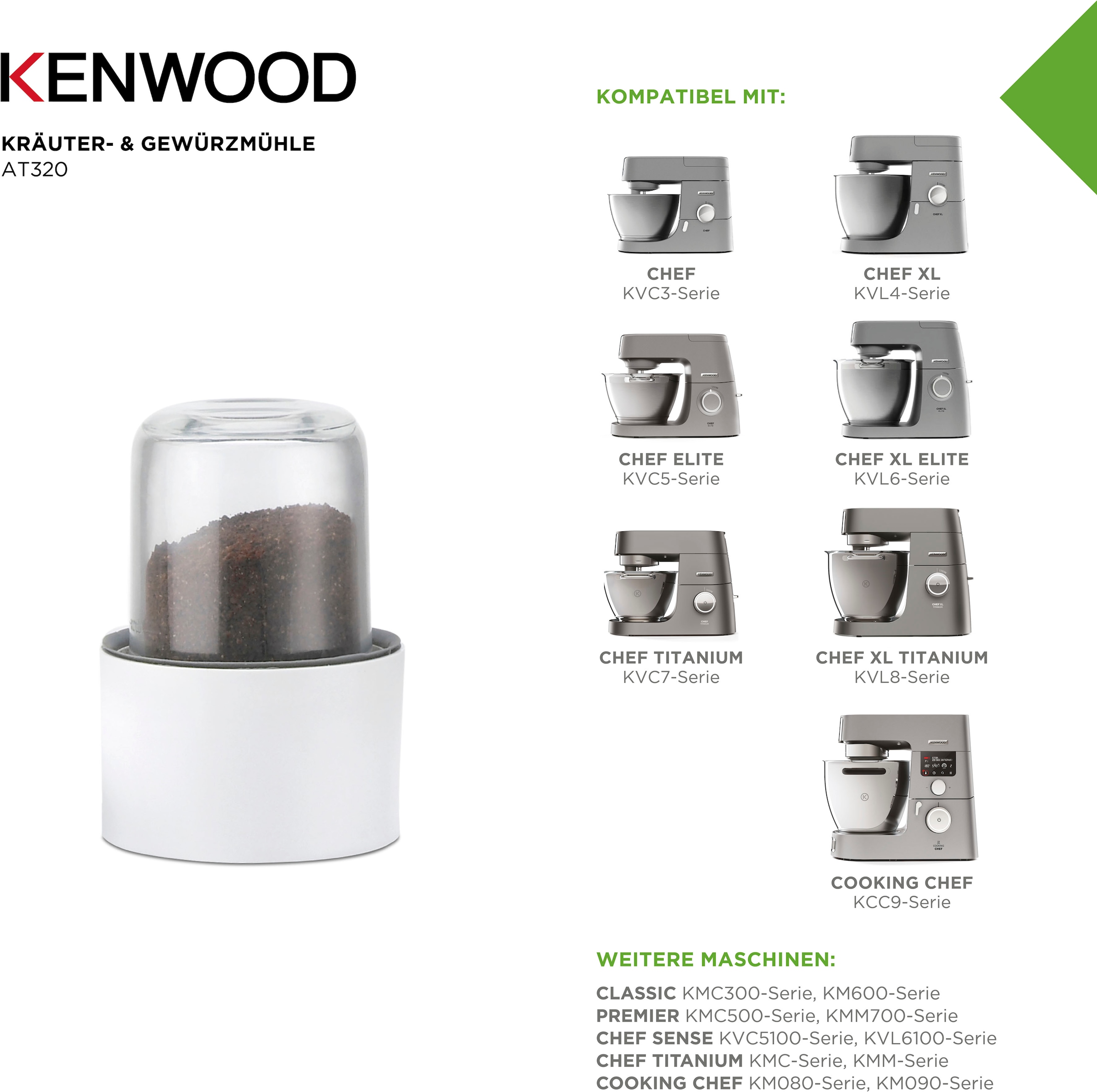 Kenwood Gewürzmühlenaufsatz »AT320B« Kräuter- und Gewürzmühle