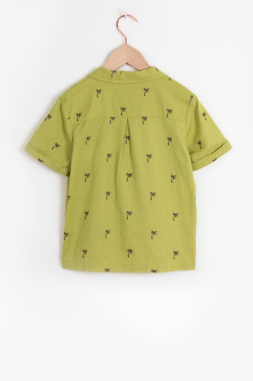Groen overhemd met palmboom embroidery
