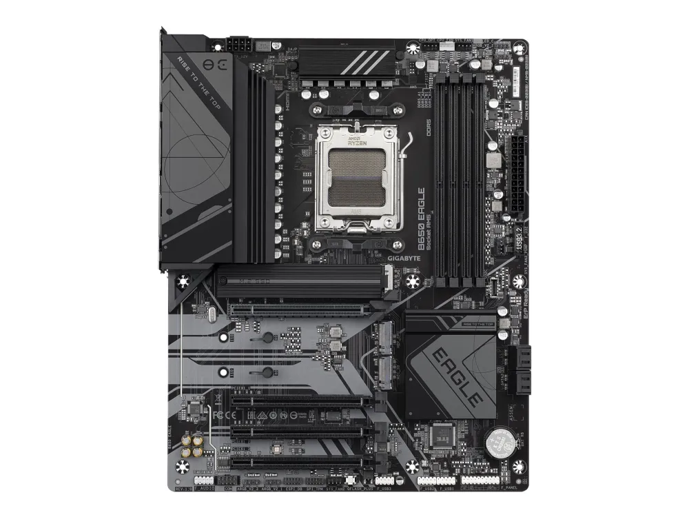 Gigabyte B650 EAGLE - Bundkort - ATX - Socket AM5 - AMD B650 Chipset - USB-C 3.2 Gen 1, USB 3.2 Gen 2, USB 3.2 Gen 1 - Gigabit LAN - onboard grafik (CPU påkrævet) - HD Audio (8-kanaler)