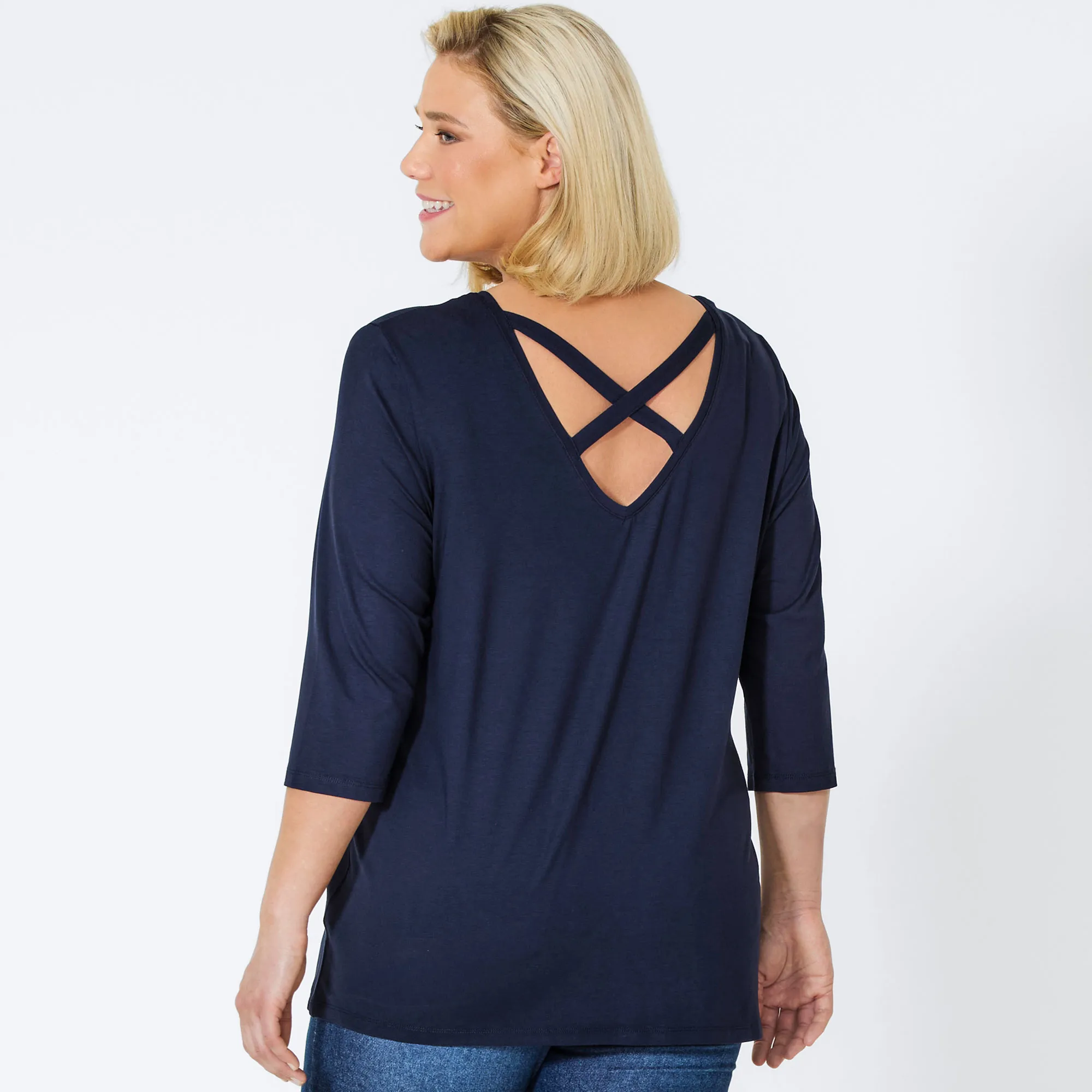 Damen-Shirt mit Zierbändern, große Größen