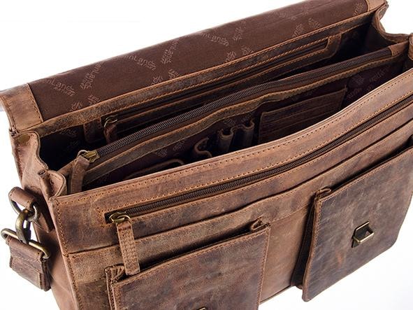 GreenLand Nature Aktentasche »Montenegro« aus Rindsleder im Vintage Look