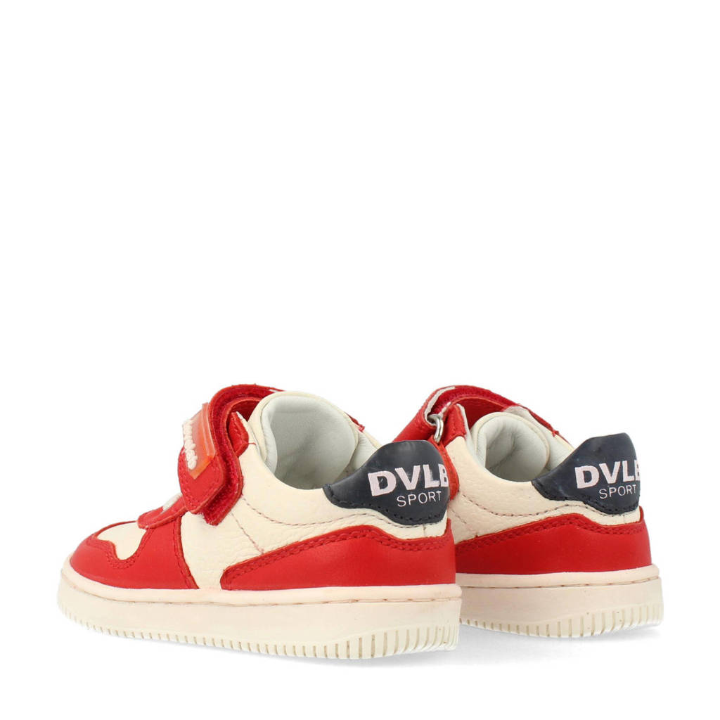 Develab leren sneakers rood/wit