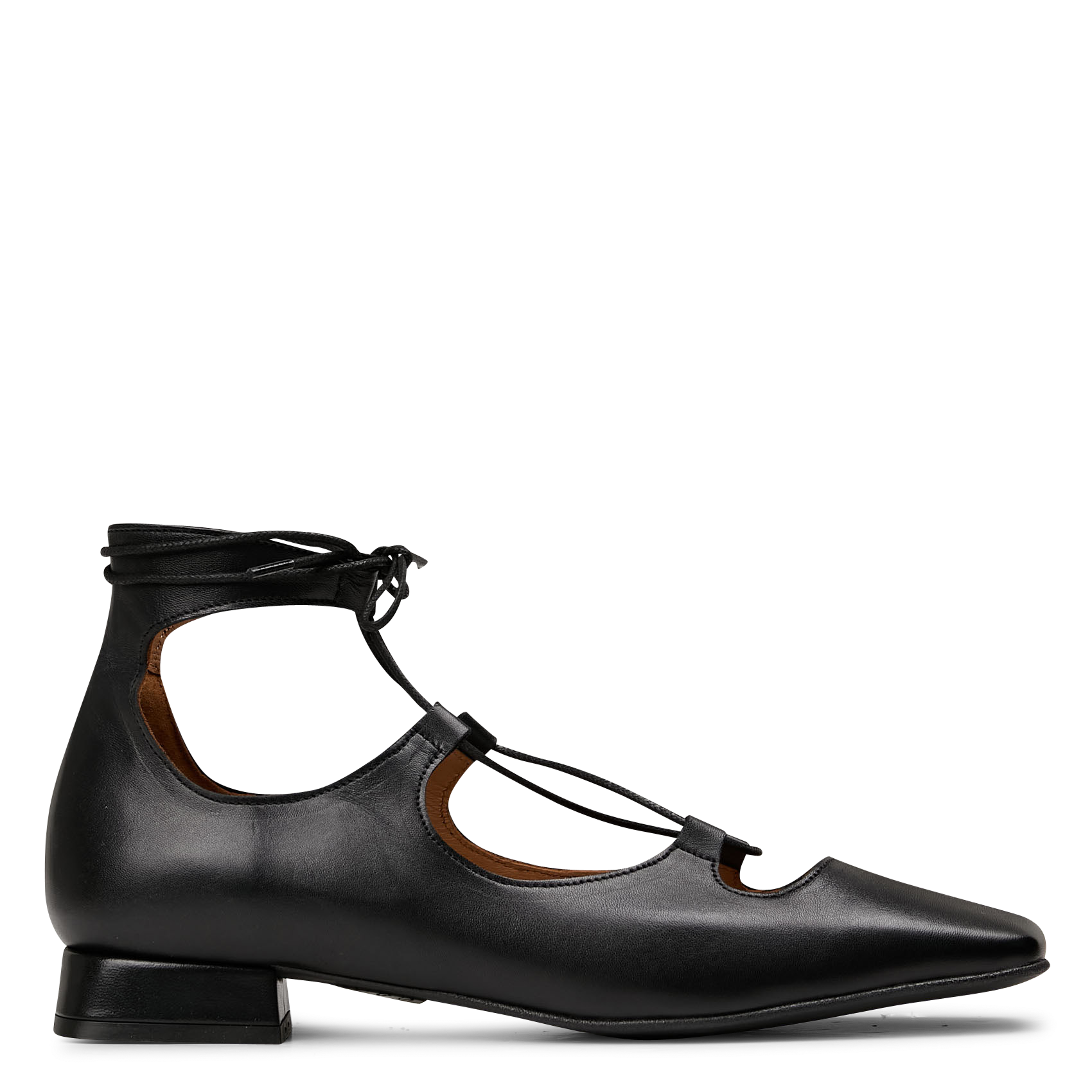 Ballerines en cuir mélangé | Noir