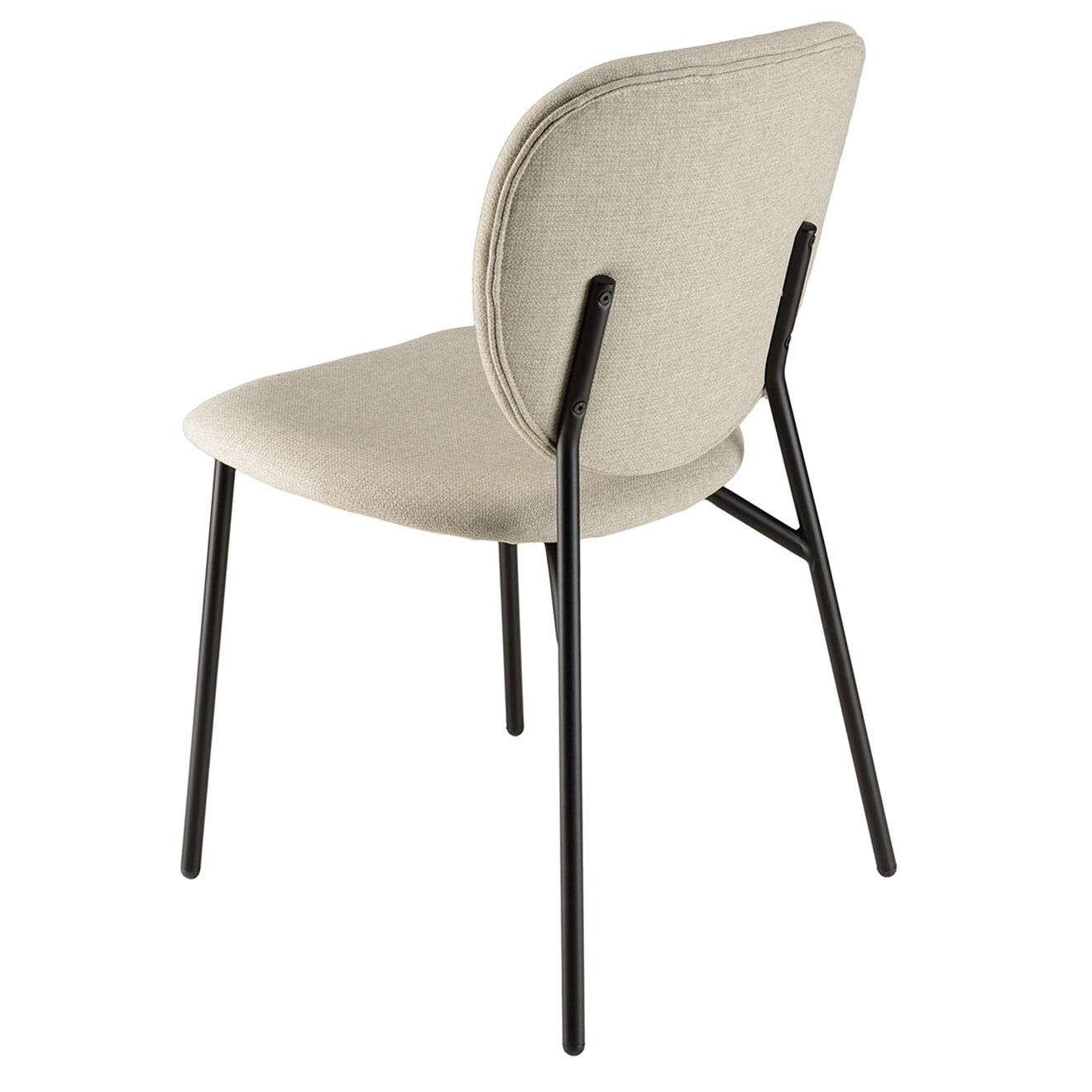Macabane 2 Chaises en Tissu Tom écru - 48x56x83 cm