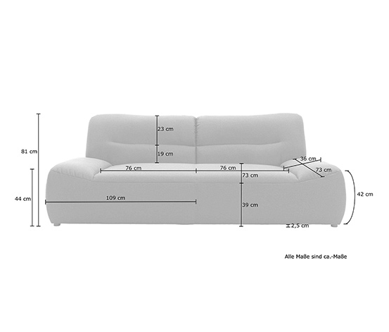 DOMO collection 3-Sitzer-Sessel »Cesena«, anthrazit
