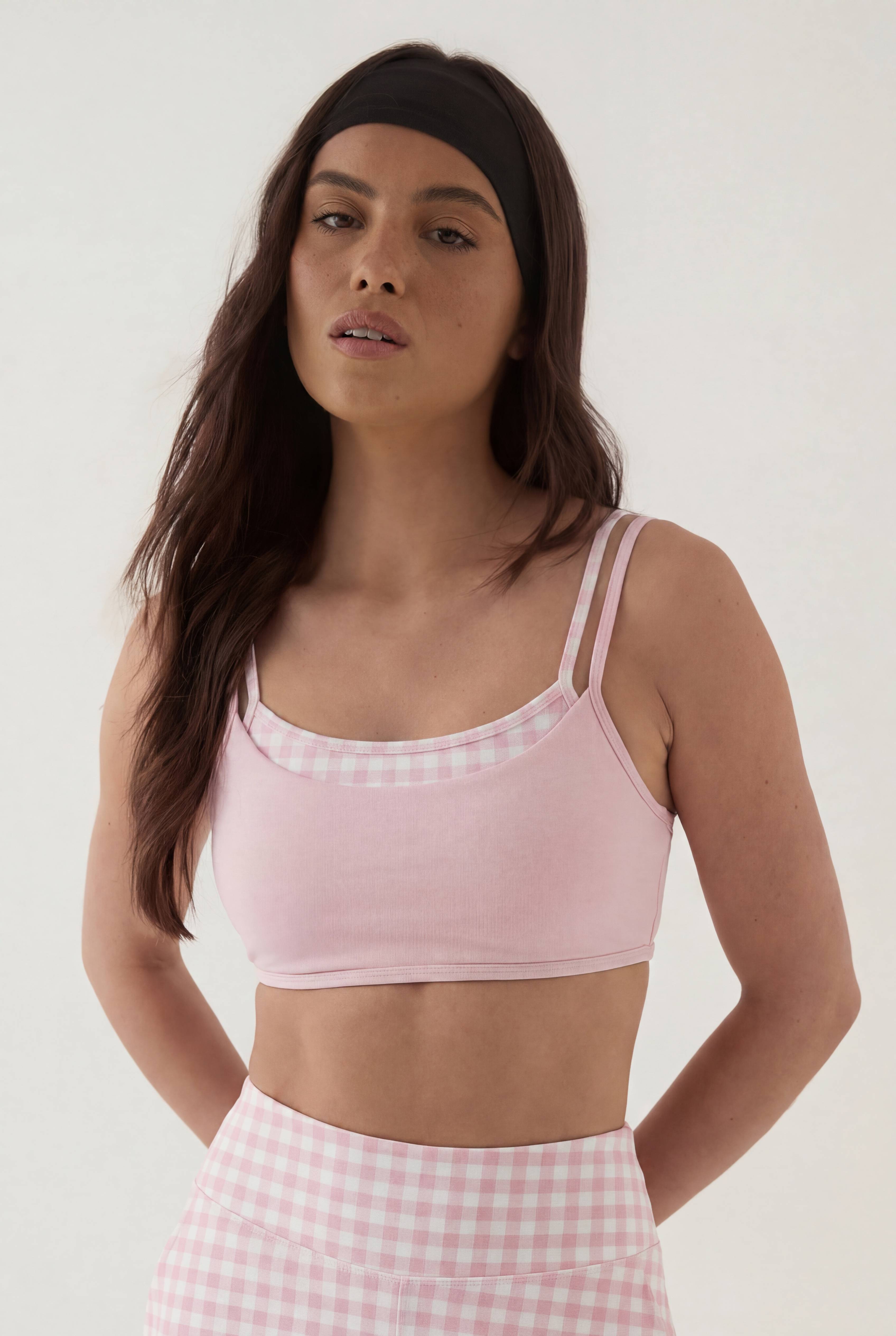Brassière De Sport Superposée À Carreaux Vichy Dsgn Studio Sculpt