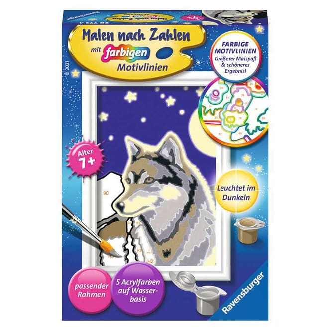 Malen nach Zahlen - Wolfspotrait  - Serie F