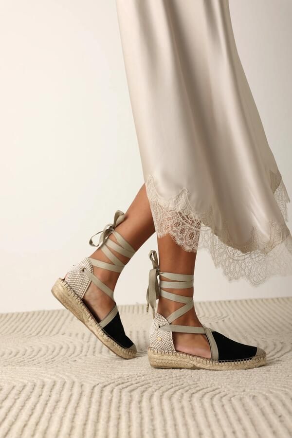FRED DE LA BRETONIERE Espadrilles Dames Romi Luz Maat: 40 Materiaal: Suède Kleur: Zwart