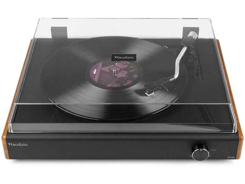 Audizio Plattenspieler RP335 Braun/Schwarz Vintage-Plattenspieler mit zwei Stereolautsprechern mit vollem Frequenzbereich