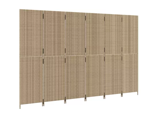 Cloison de séparation 6 panneaux beige résine tressée